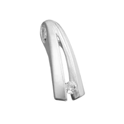 Anhänger 20,5x7mm aus 925 Silber mit Zirkonia schlicht Silberanhänger Damen