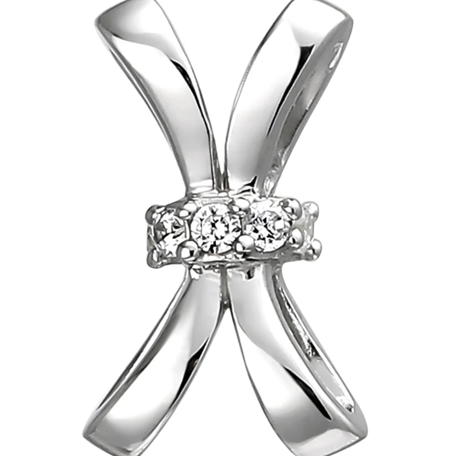 Anhänger 8,2x14,1mm aus 925 Silber mit 5 Zirkonia Silberanhänger Damen