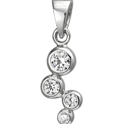 Anhänger 5,6x13,8mm aus 925 Silber mit 4 Zirkonia Silberanhänger Zick-Zack
