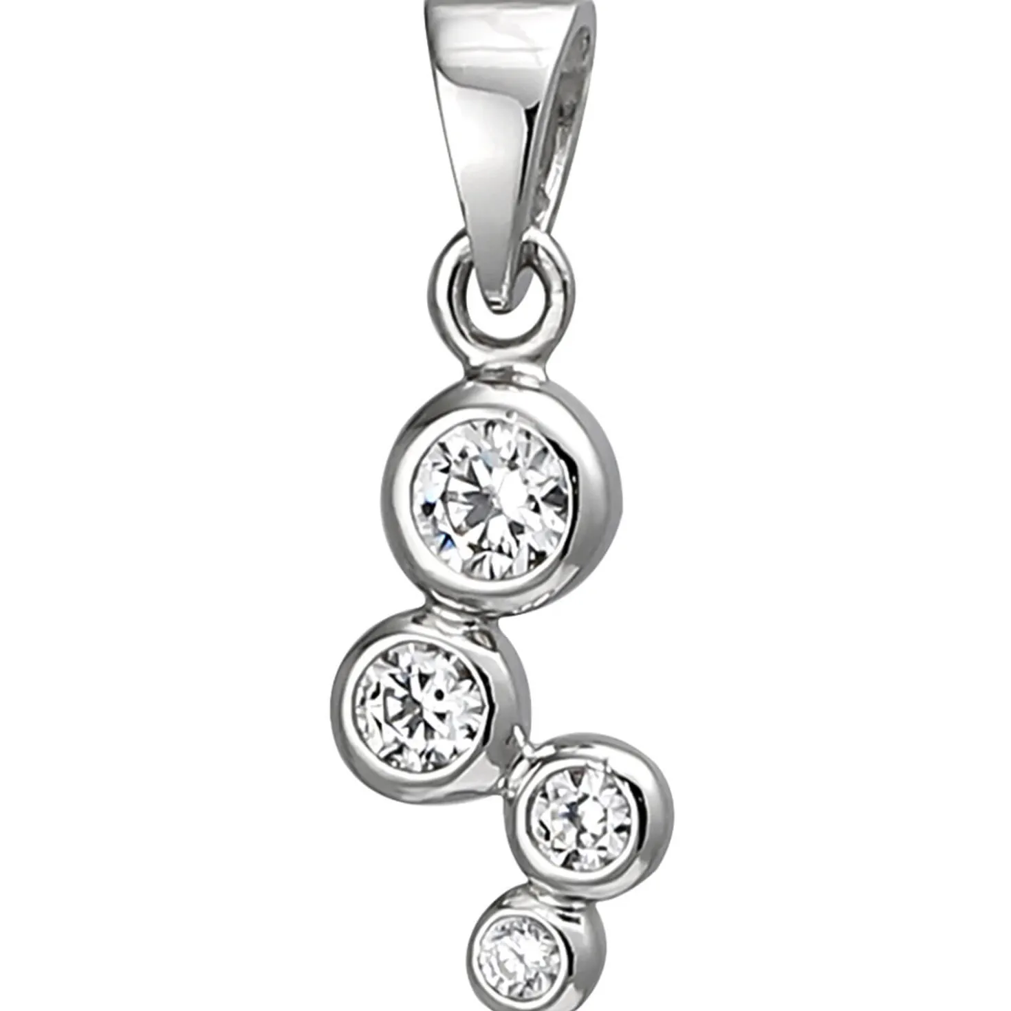 Anhänger 5,6x13,8mm aus 925 Silber mit 4 Zirkonia Silberanhänger Zick-Zack