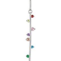 Anhänger 5,6x32mm aus 925 Silber Stäbchen mit 7 Zirkonia multicolor bunt