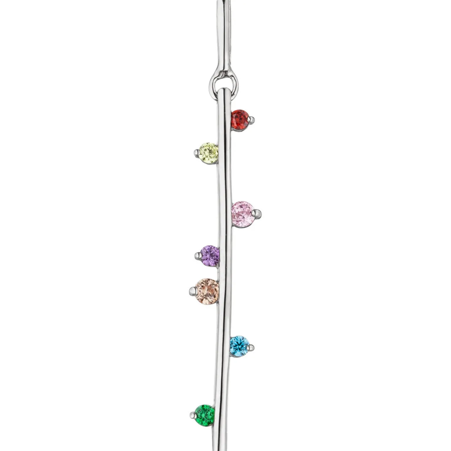 Anhänger 5,6x32mm aus 925 Silber Stäbchen mit 7 Zirkonia multicolor bunt