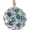 Anhänger 22,3x28,9mm aus 585 Weißgold 14 Blautopase 13 Diamanten 0.09Ct