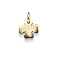Anhänger 10x14mm Blume Kleeblatt aus 585 Gelbgold Glückssymbol flach glänzend