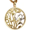 Anhänger 16,4x21,7mm Blumen mit Diamant 0.02Ct 585 Gelbgold Weißgold rund