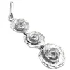 Anhänger 29x10mm 3 Blumen Rosen aus echtem 925 Silber rhodiniert Damen