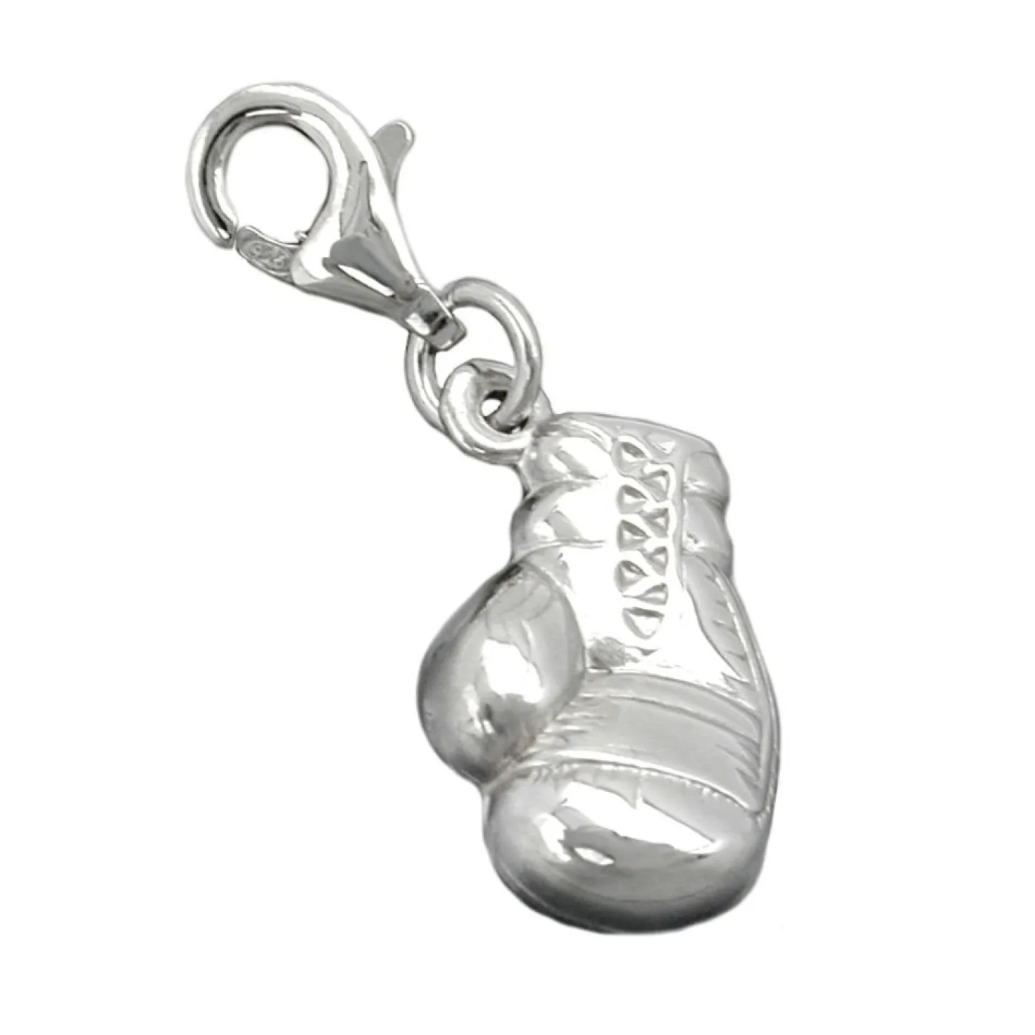 Anhänger 15x10mm Boxhandschuh Einhänger Charm aus 925 Silber rhodiniert Damen