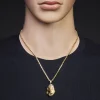 Anhänger 20,5x31mm Büste Jesus mit Dornenkrone aus 585 Gelbgold & Weißgold