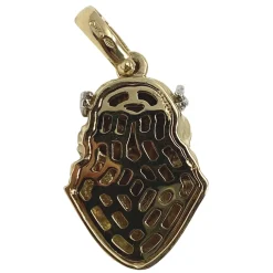 Anhänger 20,5x31mm Büste Jesus mit Dornenkrone aus 585 Gelbgold & Weißgold