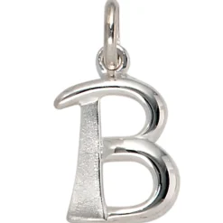 Anhänger 9,9x15,3mm Buchstabe B aus 925 Silber glänzend teilmattiert Unisex