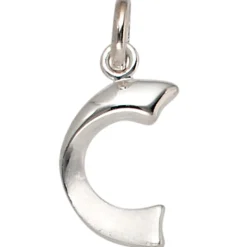Anhänger 8,3x15,6mm Buchstabe C aus 925 Silber glänzend teilmattiert Unisex