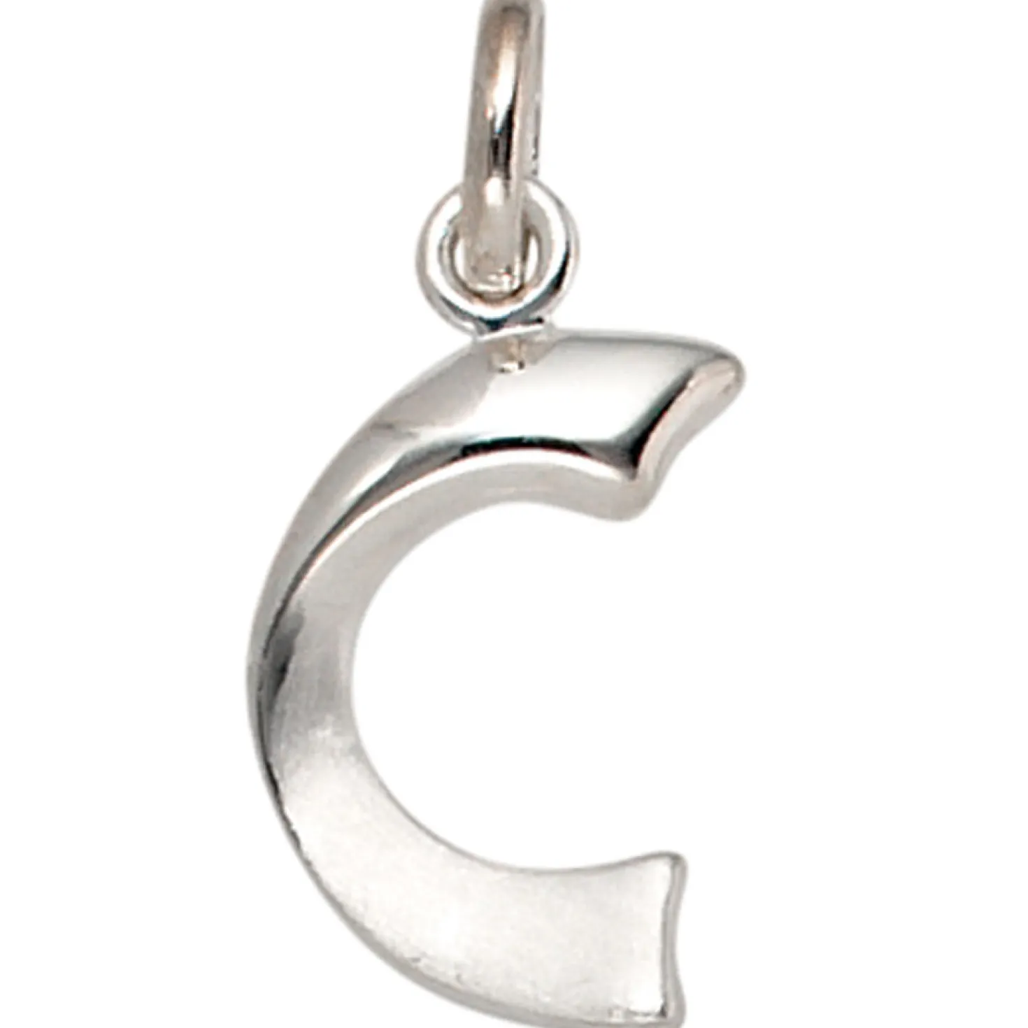 Anhänger 8,3x15,6mm Buchstabe C aus 925 Silber glänzend teilmattiert Unisex