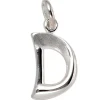 Anhänger 8,5x15,5mm Buchstabe D aus 925 Silber glänzend teilmattiert Unisex