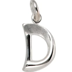 Anhänger 8,5x15,5mm Buchstabe D aus 925 Silber glänzend teilmattiert Unisex