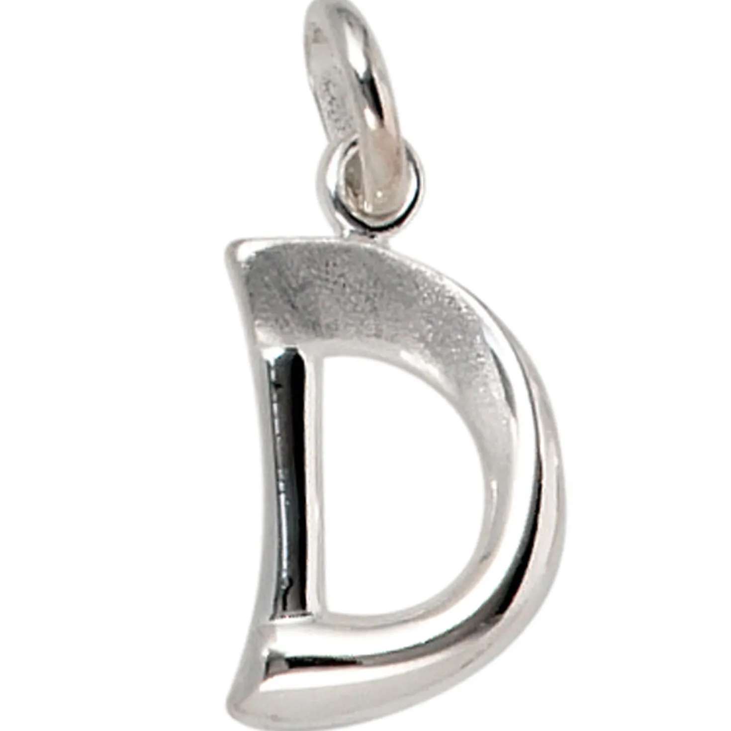 Anhänger 8,5x15,5mm Buchstabe D aus 925 Silber glänzend teilmattiert Unisex