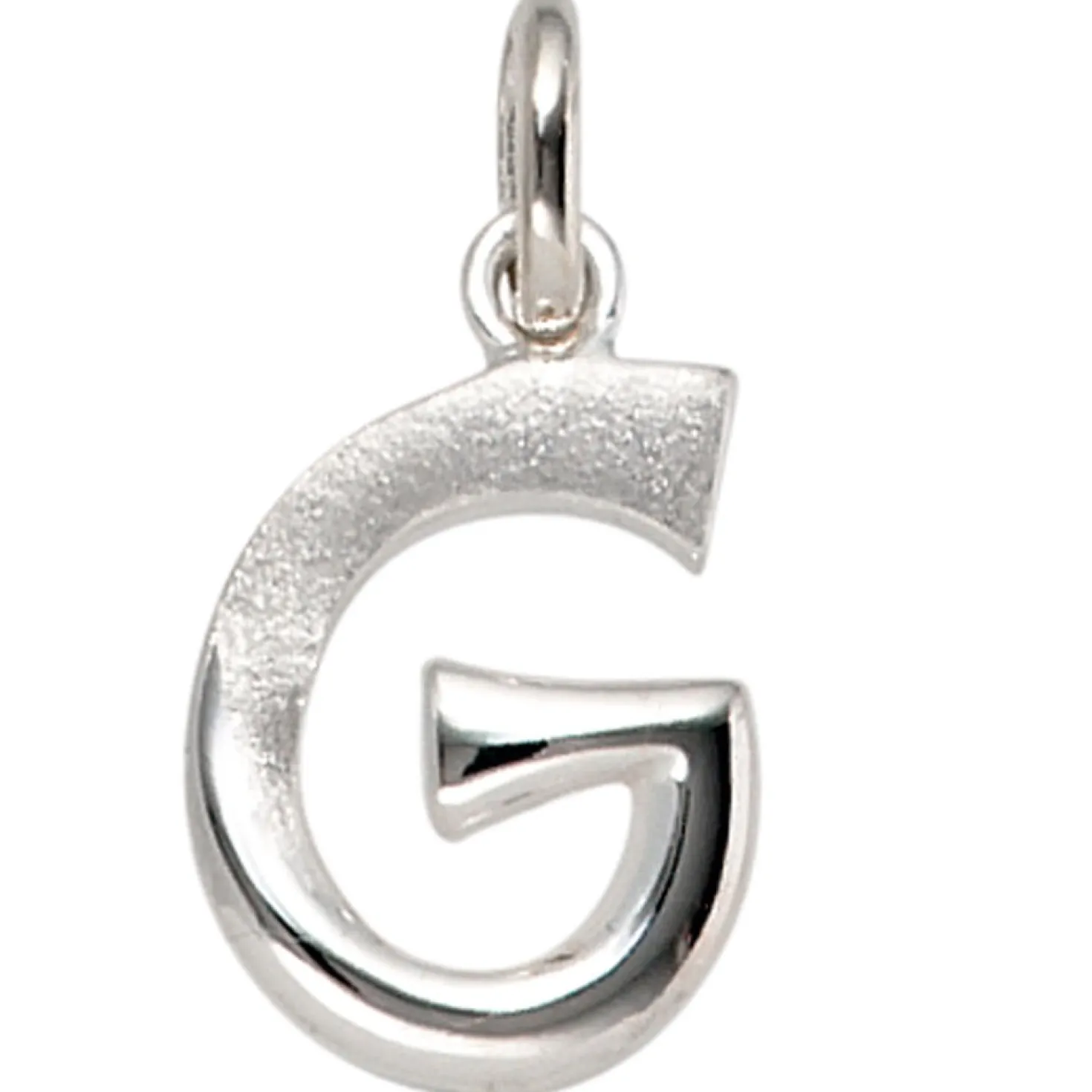 Anhänger 10x15,2mm Buchstabe G aus 925 Silber glänzend teilmattiert Unisex