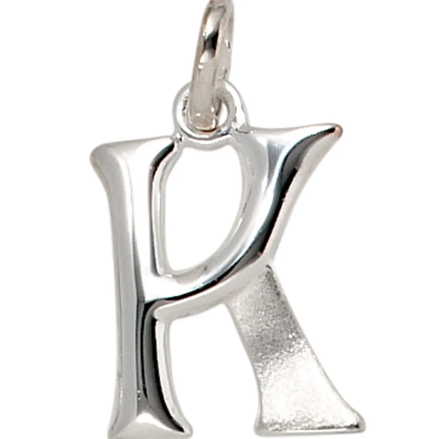 Anhänger 10,6x14,9mm Buchstabe K aus 925 Silber glänzend teilmattiert Unisex