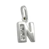 Anhänger 10x7mm Buchstabe N mit Zirkonia aus echtem 925 Silber Damen