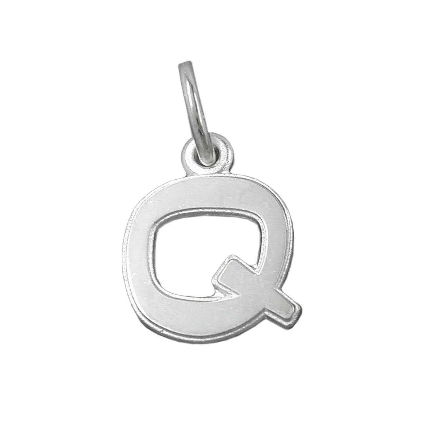 Anhänger 12x10mm Buchstabe Q aus 925 Sterling Silber Kettenanhänger für Damen