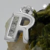 Anhänger 10x7mm Buchstabe R mit Zirkonia aus echtem 925 Silber Damen