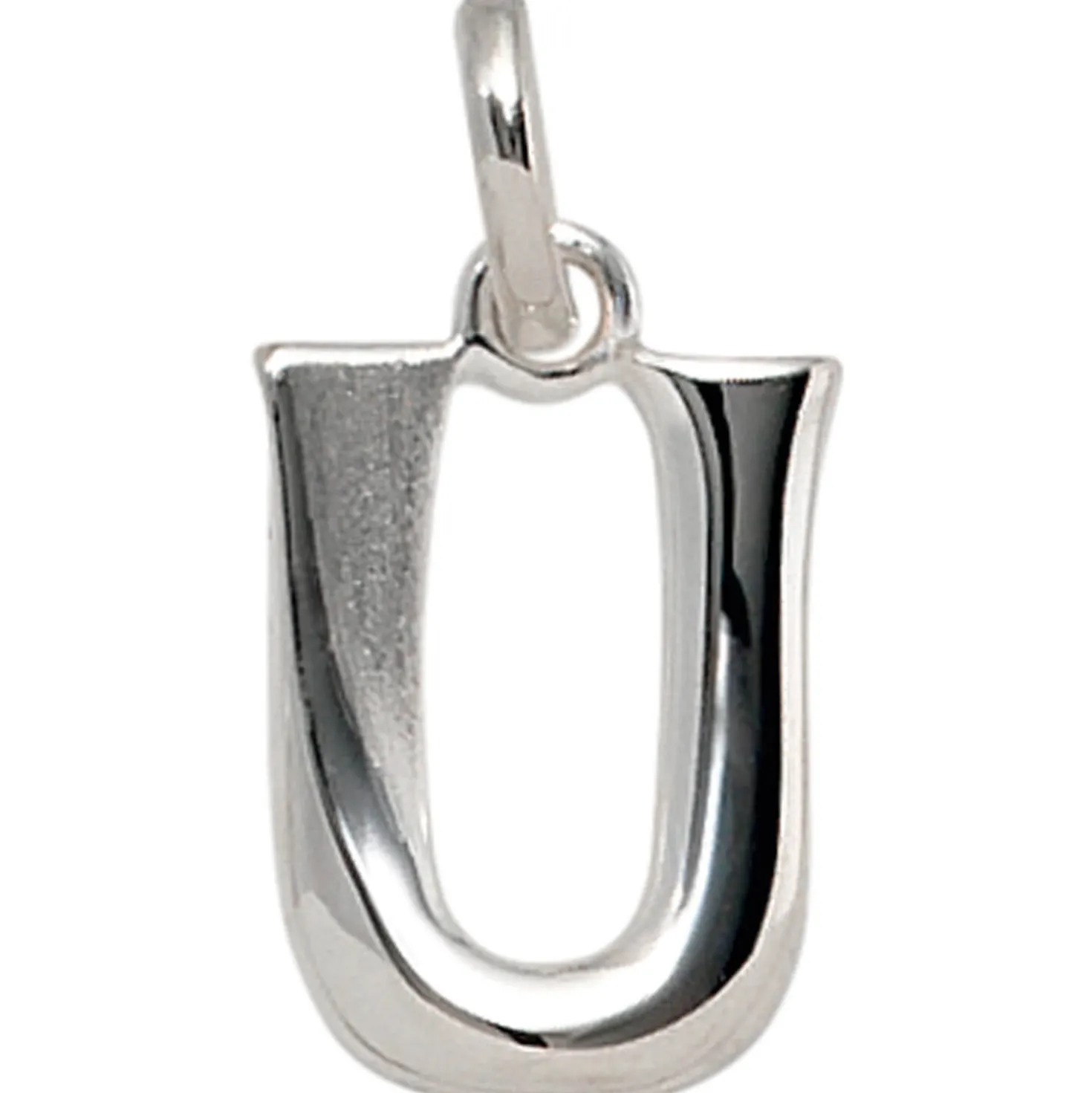 Anhänger 9,3x14,1mm Buchstabe U aus 925 Silber glänzend teilmattiert Unisex