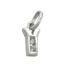 Anhänger 10x5mm Buchstabe Y mit Zirkonia aus echtem 925 Silber Damen