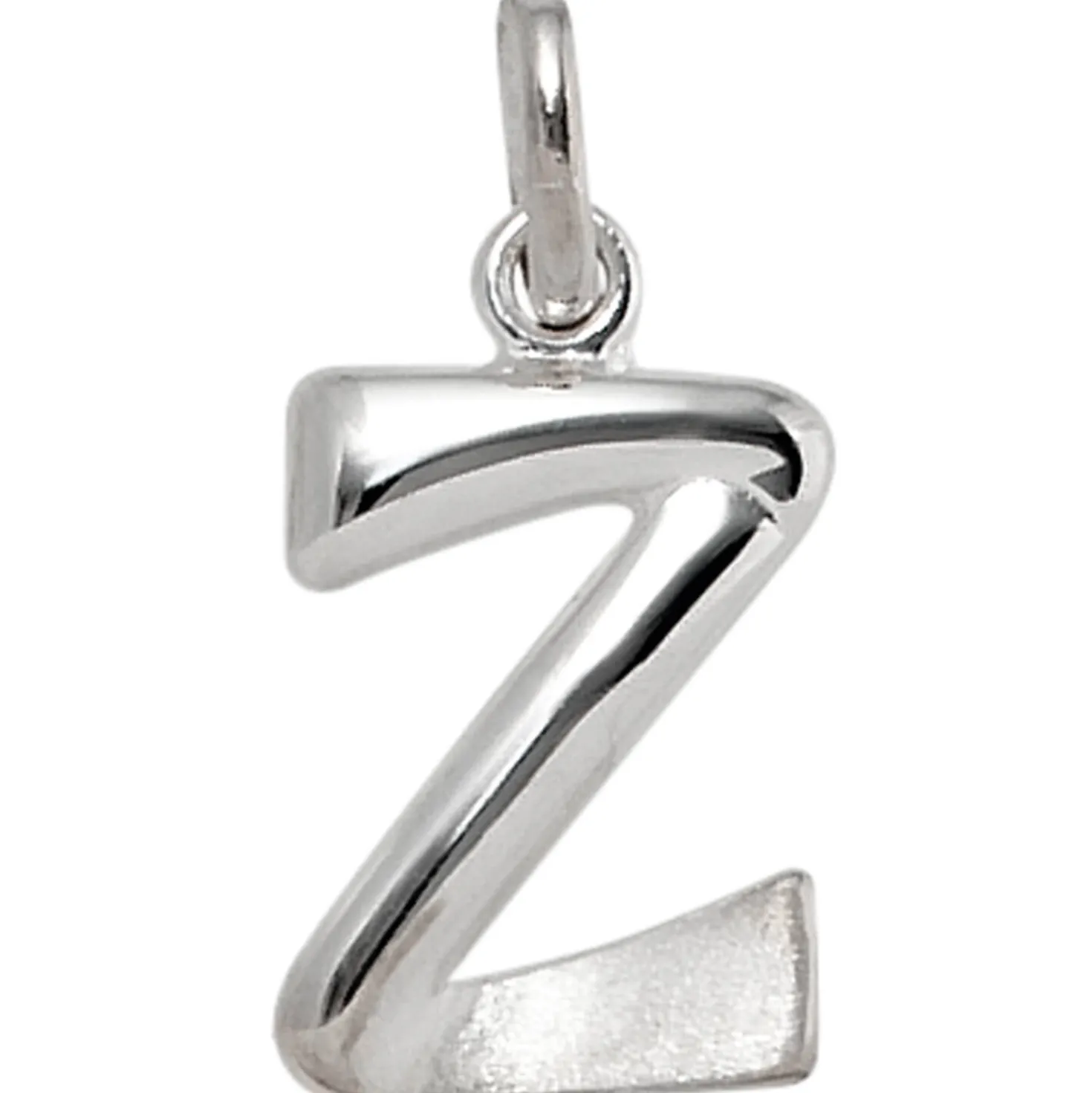Anhänger 9,4x15,5mm Buchstabe Z aus 925 Silber glänzend teilmattiert Unisex