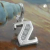 Anhänger 10x6mm Buchstabe Z mit Zirkonia aus echtem 925 Silber Damen