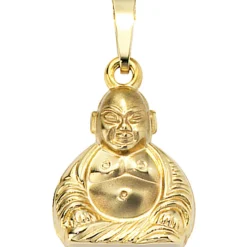 Anhänger 12,1x16,8mm Buddha aus 333 Gold Gelbgold 3D-geformt teilmattiert