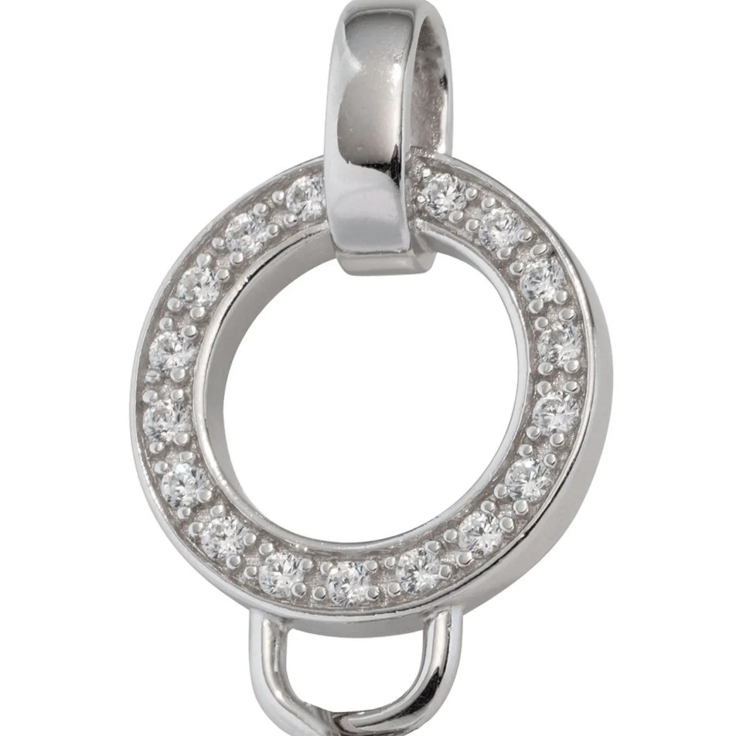 Anhänger 17x27mm Carrier Träger Einhänger Charms mit Zirkonia rundum 925 Silber