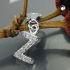 Anhänger 12x6mm Charm Einhänger Buchstabe Z mit Zirkonia 925 Silber Damen