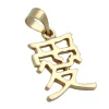 Anhänger 13x11mm chinesisch Liebe Love 9Kt Echt Gelbgold Halsschmuck Unisex