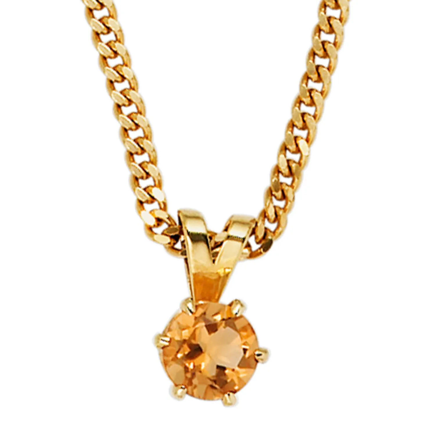 Anhänger 5,9x10,4mm Citrin gelb-orange & 585 Gold Gelbgold Halsschmuck Damen