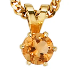Anhänger 5,9x10,4mm Citrin gelb-orange & 585 Gold Gelbgold Halsschmuck Damen