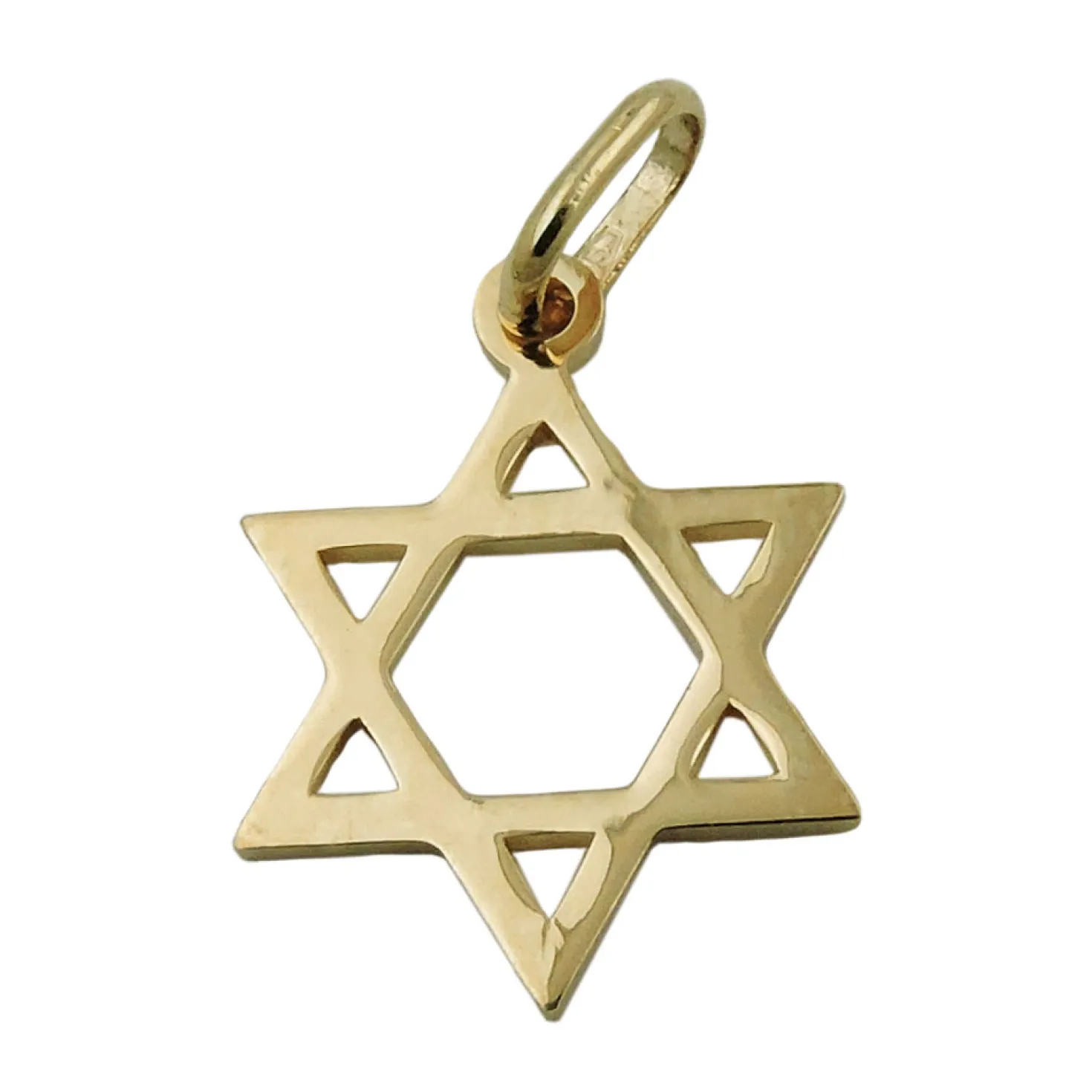 Anhänger 21x18mm David Stern aus echtem 375 Gold Gelbgold glatt Unisex
