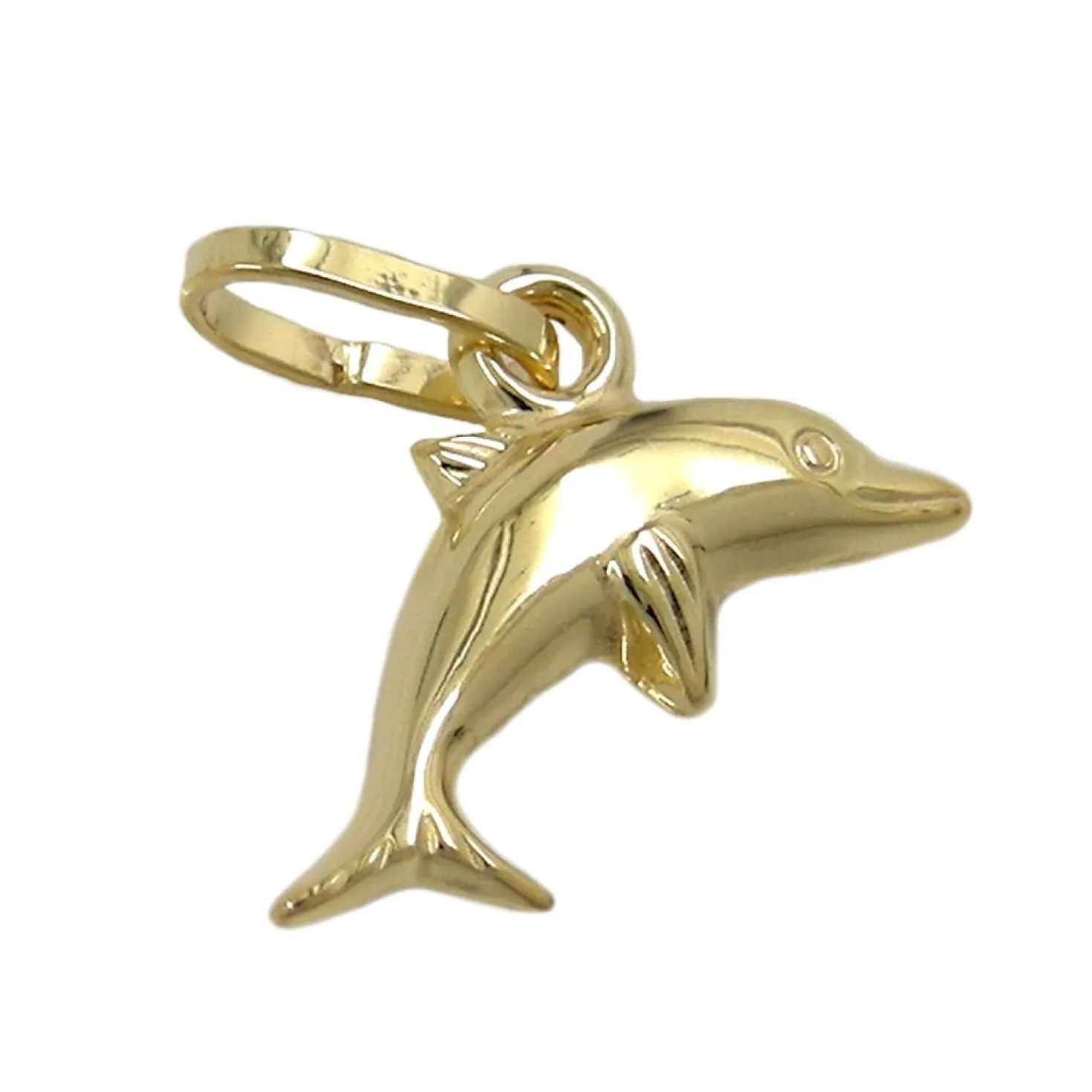 Anhänger 12x7mm Delfin aus 375 Gold Gelbgold klein & fein Goldanhänger