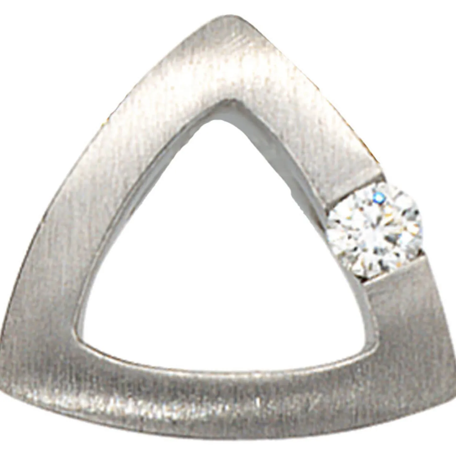 Anhänger 13,4x12,4mm Diamant 0.08Ct Dreieck durchbrochen 950 Platin