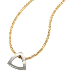 Anhänger 13,4x12,4mm Diamant 0.08Ct Dreieck durchbrochen 950 Platin