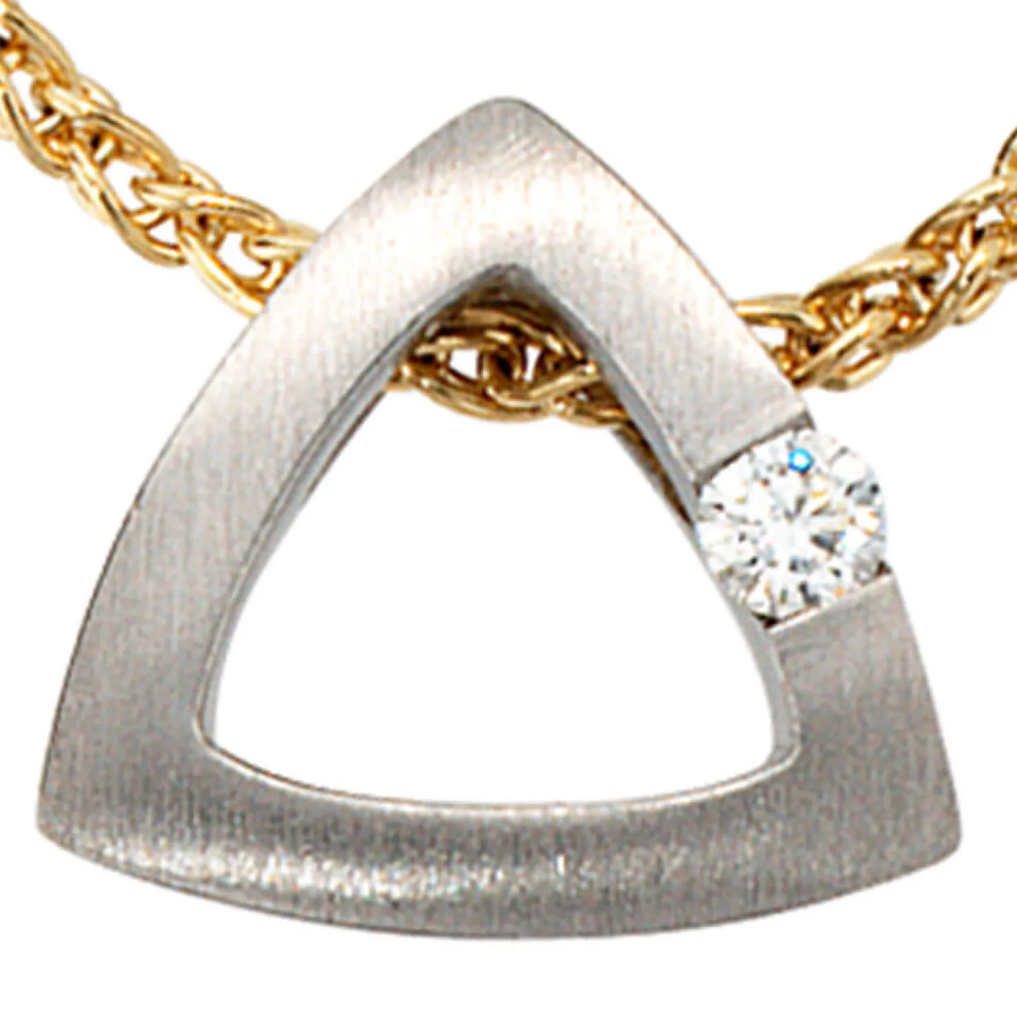 Anhänger 13,4x12,4mm Diamant 0.08Ct Dreieck durchbrochen 950 Platin