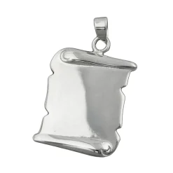 Anhänger 22x15mm Dokumentrolle Blatt zum Gravieren 925 Silber glänzend