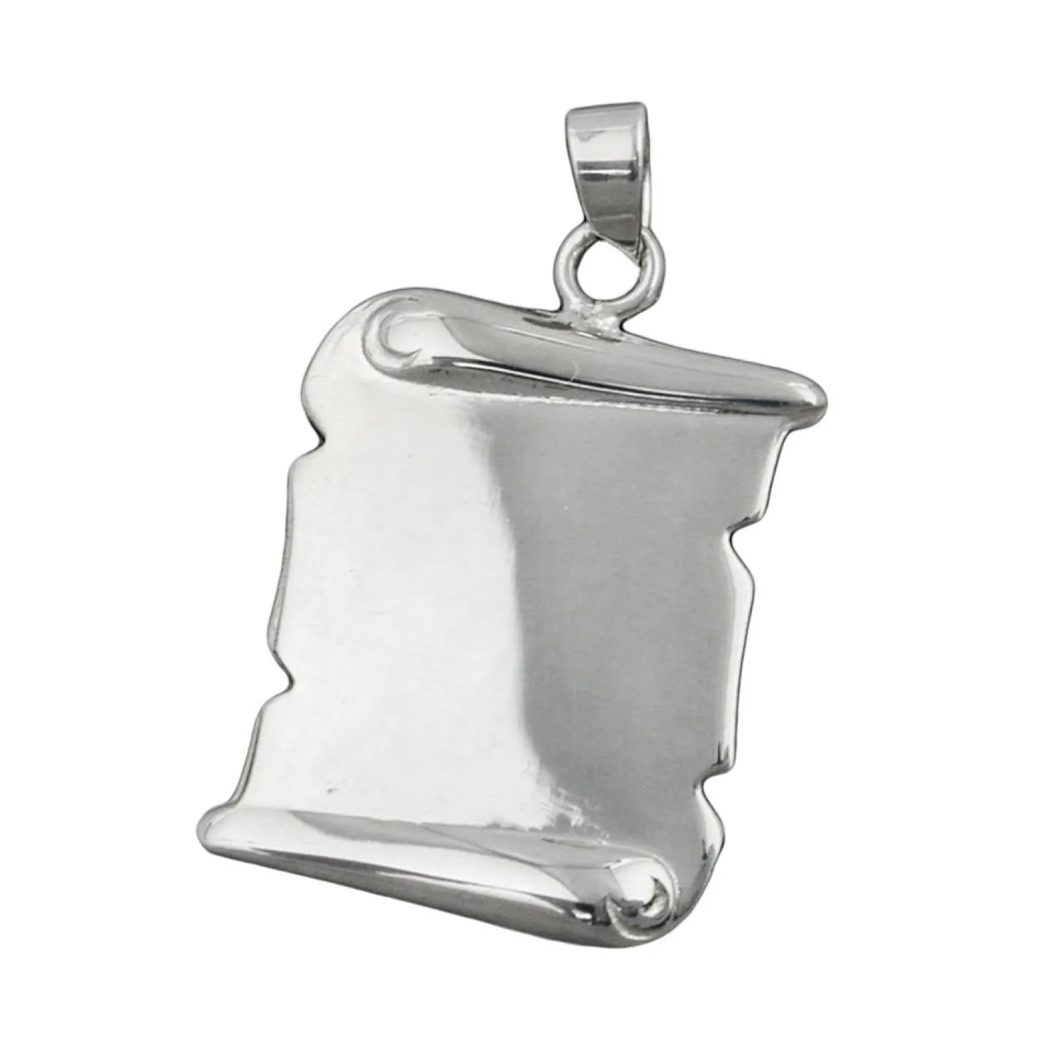 Anhänger 22x15mm Dokumentrolle Blatt zum Gravieren 925 Silber glänzend