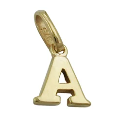 Anhänger 8x6,5mm Einhänger A Goldbuchstabe Buchstabe aus 375 Gold Gelbgold