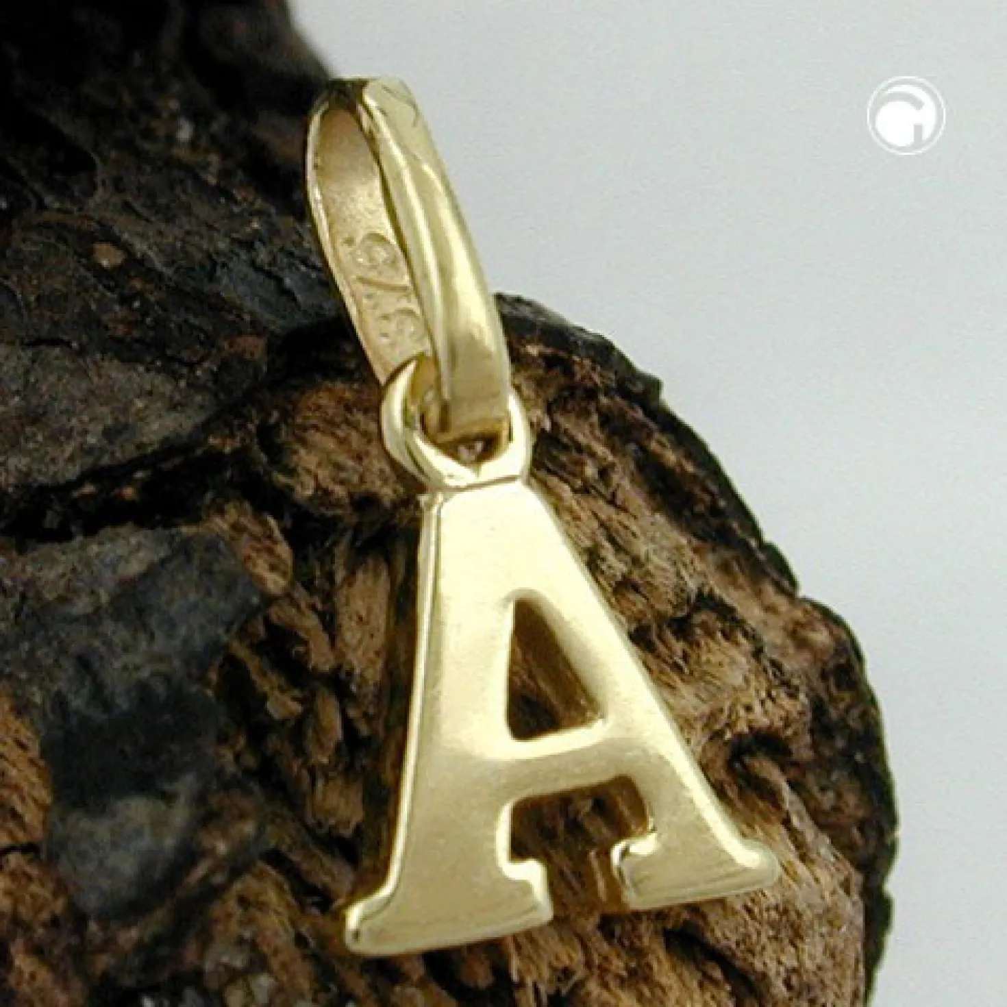Anhänger 8x6,5mm Einhänger A Goldbuchstabe Buchstabe aus 375 Gold Gelbgold