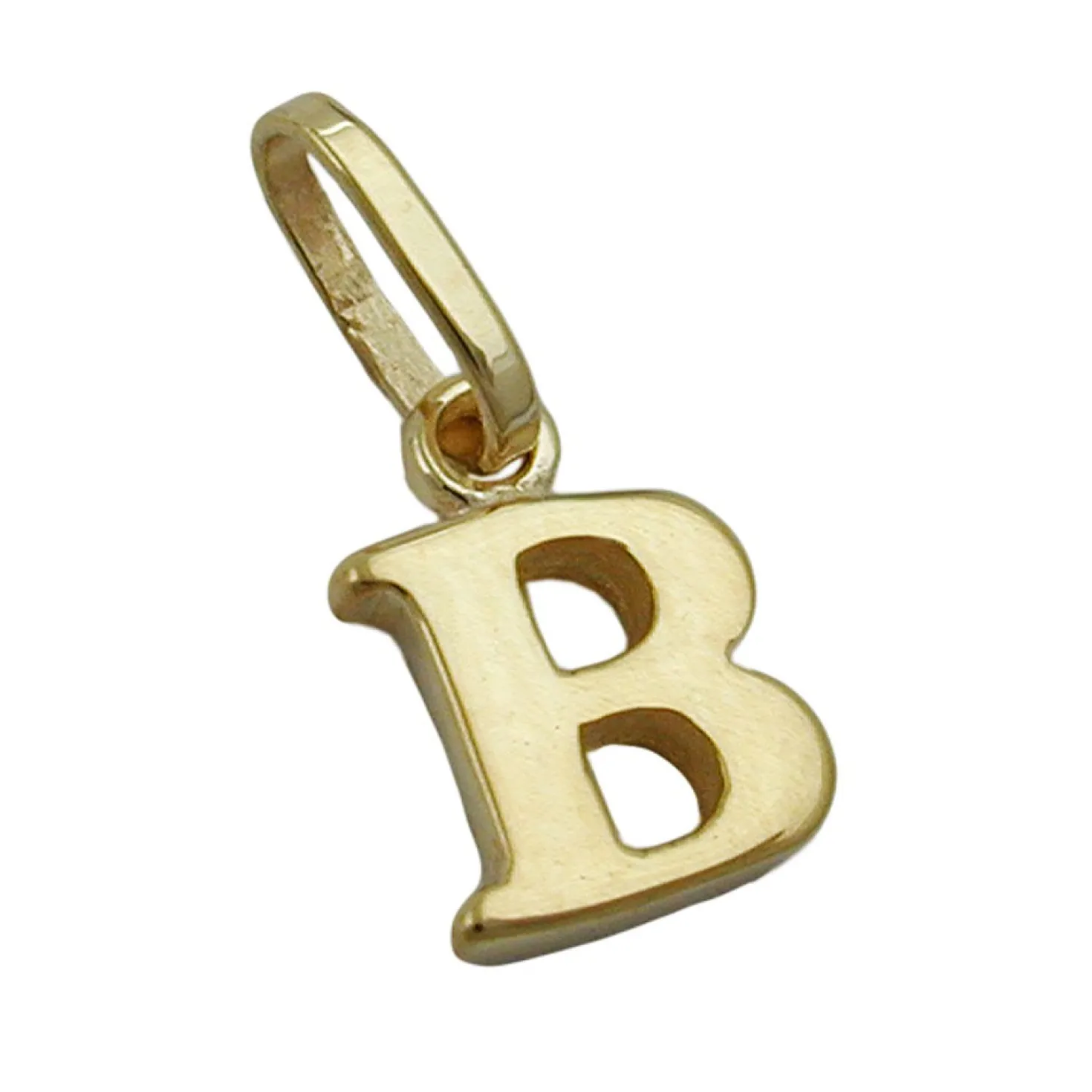 Anhänger 8x6mm Einhänger B Goldbuchstabe Buchstabe aus 375 Gold Gelbgold