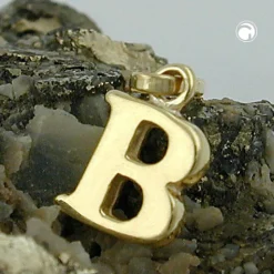 Anhänger 8x6mm Einhänger B Goldbuchstabe Buchstabe aus 375 Gold Gelbgold