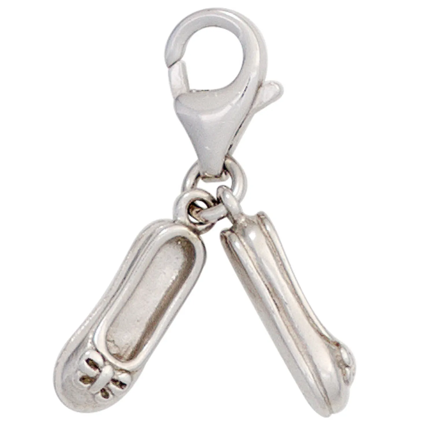 Anhänger 9,2x19,9mm Einhänger Charm Ballerinas Schuhe aus 925 Echt Silber Damen