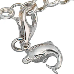 Anhänger 7,5x10,8mm Einhänger Charm Delfin 925 Silber Silbereinhänger Dangle
