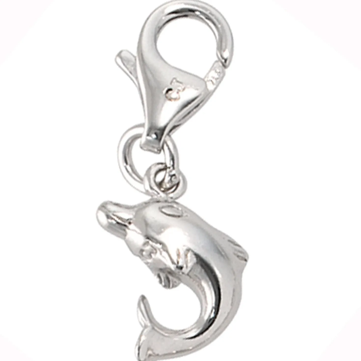 Anhänger 7,5x10,8mm Einhänger Charm Delfin 925 Silber Silbereinhänger Dangle