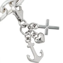 Anhänger 7x14mm Einhänger Charm Scharms Glaube Liebe Hoffnung 925 Silber Unisex