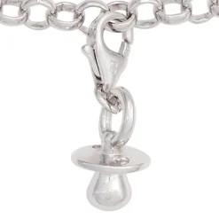 Anhänger 7,9x21,4mm Einhänger Charm Schnuller 925 Echt Silber rhodiniert Damen